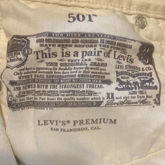 Levi’s 501 high rise denim cutoff shorts white distressed button fly size 29 - Picture 6 of 14